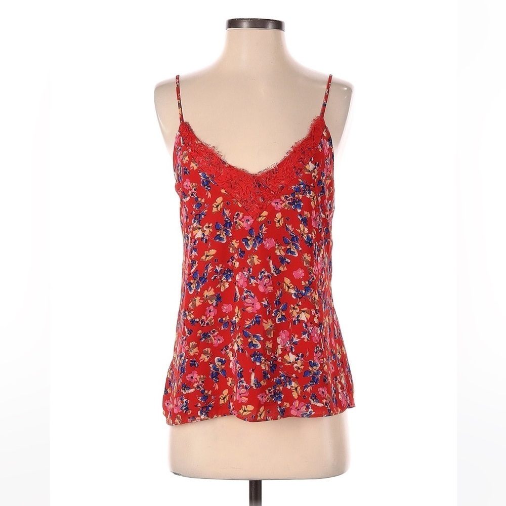 Red Floral Socialite Tank Top Size Small